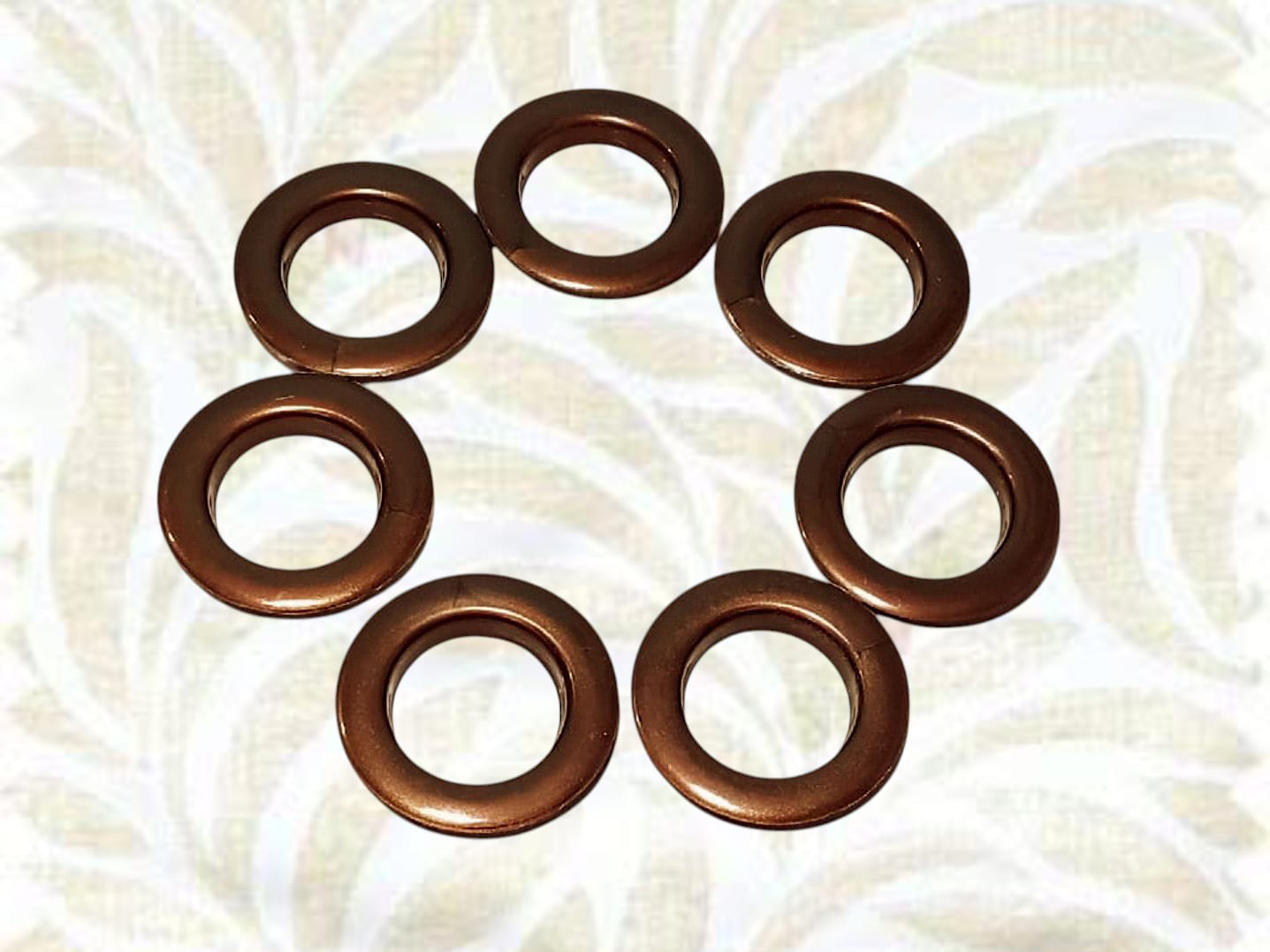 Beautiful Heavy-duty PVC Curtain Rings with Lock, Long Lasting Brown Eyelet Ring and Lock Compatible With 1 Inch Rod 